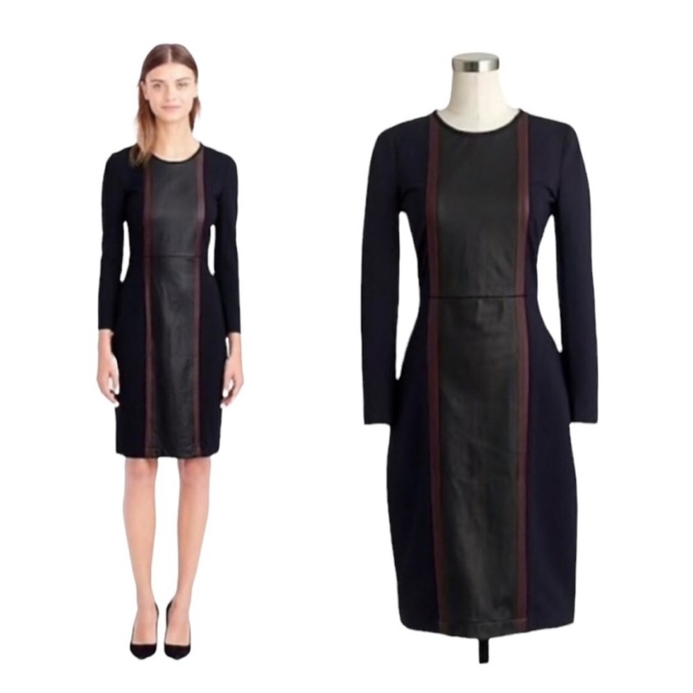 Jcrew leather panel dress size 2